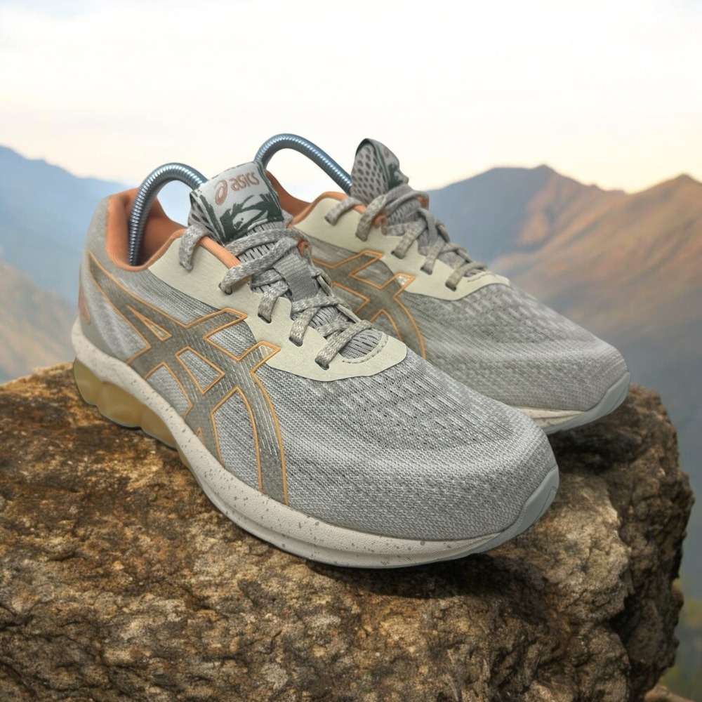 Asics Gel-Quantum 180 Running Shoes Womens 9 Grey Orange 1202A367 Speckled Mid